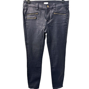 Women Jcrew Denim Blue Jeans, Cotton Zip Fly Moto Zip Pockets, Skinny, Size 28